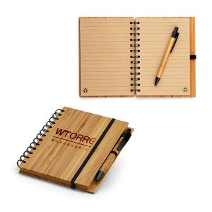 Caderno feito de Bambu com Folhas de Papel Reciclado