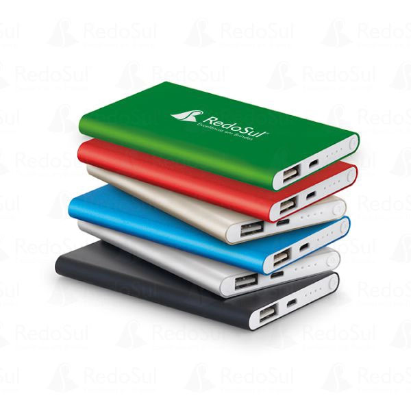 Bateria Portátil Slim em Alumínio Personalizada