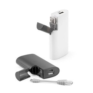 Bateria portátil em ABS personalizada com cabo USB extensível embutido