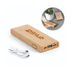Bateria Portátil em Bambu Personalizada