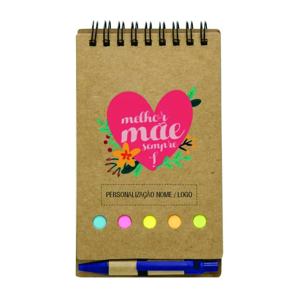 Bloco de Anotações com Caneta Personalizada