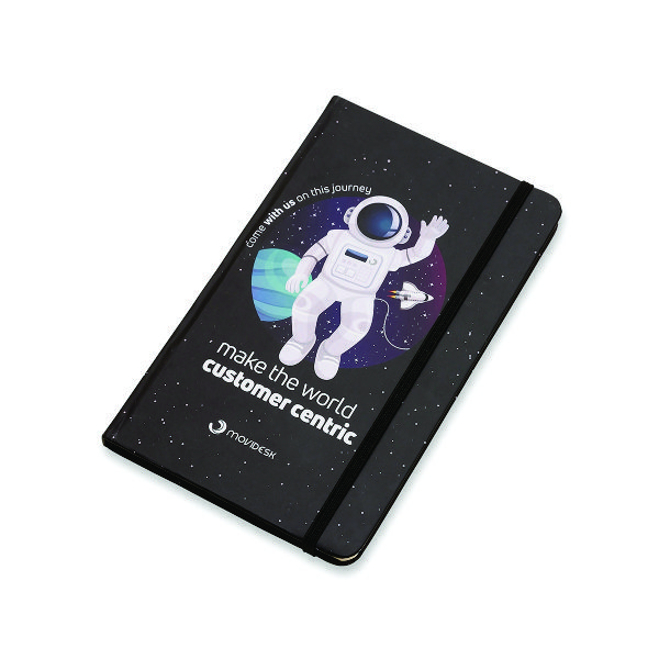 Moleskine capa dura sintético e com folhas não pautadas