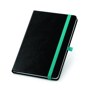 Moleskine capa dura com elástico colorido e suporte para esferográfica