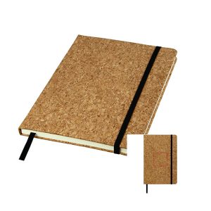 Moleskine capa dura cortiça e folhas não pautadas na cor marfim