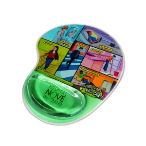 Mouse pad com apoio em gel personalizado