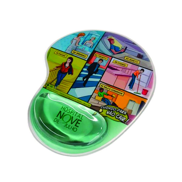 Mouse pad com apoio em gel personalizado