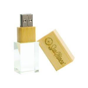 Pen Drive Cristal Bambu Personalizado