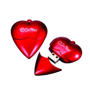 Pen Drive Formato de Coração Personalizado