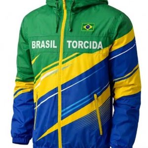 Jaqueta Corta-Vento Torcida Brasil Personalizada