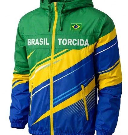 Jaqueta Corta-Vento Torcida Brasil Personalizada