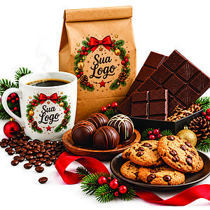 Kit de Natal Café e Chocolate Personalizado